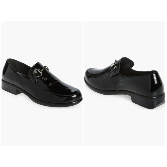 New $200 NAOT BENTU Bit Loafer in Black Crinkle Leather  Women’s Size EU41 US 10 - Picture 1 of 5